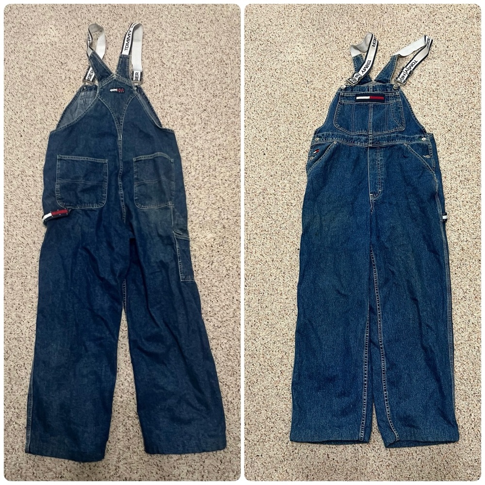 Tommy Hilfiger Blue Denim Women's Overalls 36" waist 27" inseam hemmed